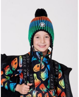 Boy Lined Peruvian Knit Winter Hat with Pompom Multicolor - Toddler|Child