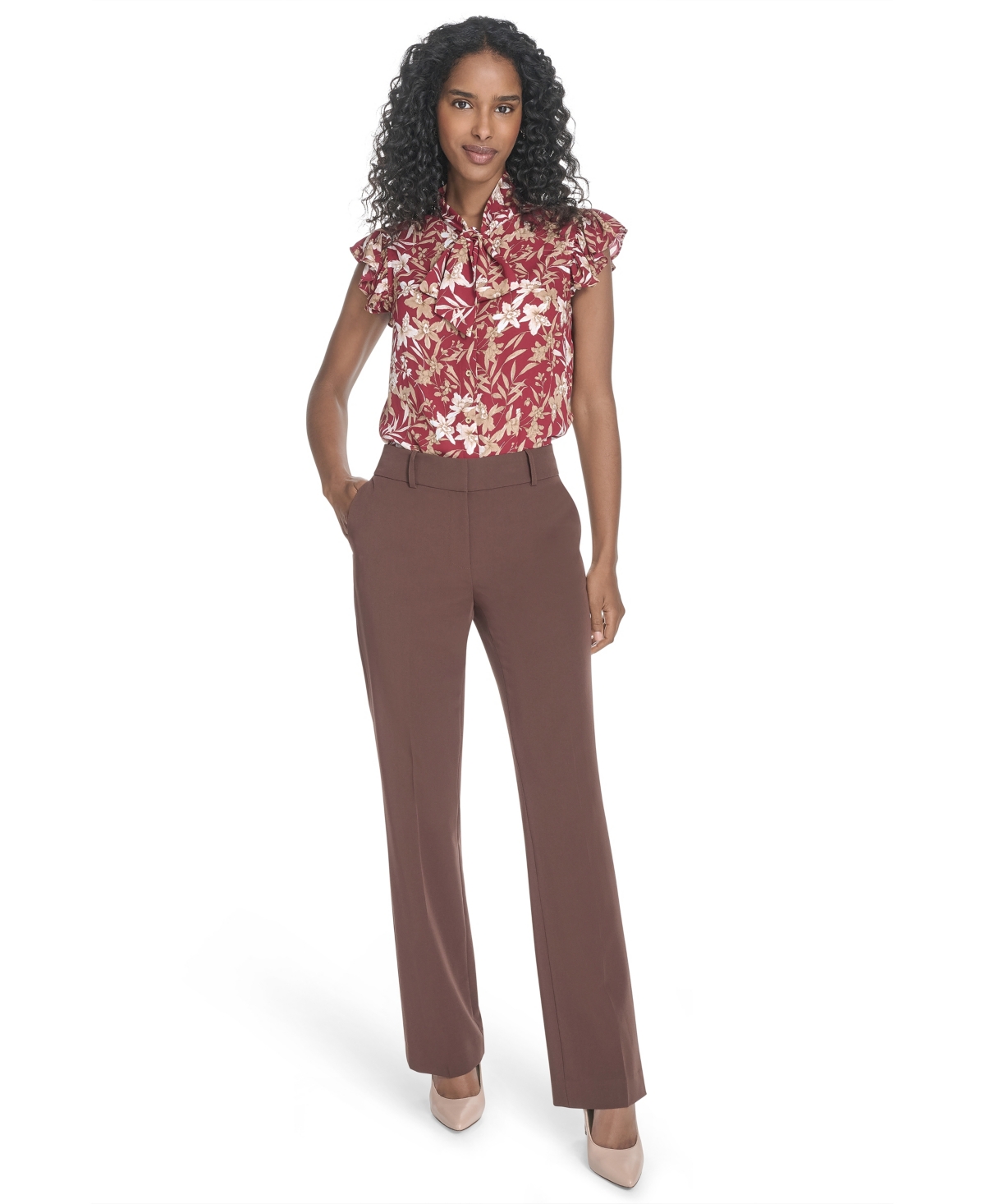Tommy Hilfiger Women's Sutton Flat-front Creased Pants In Multi