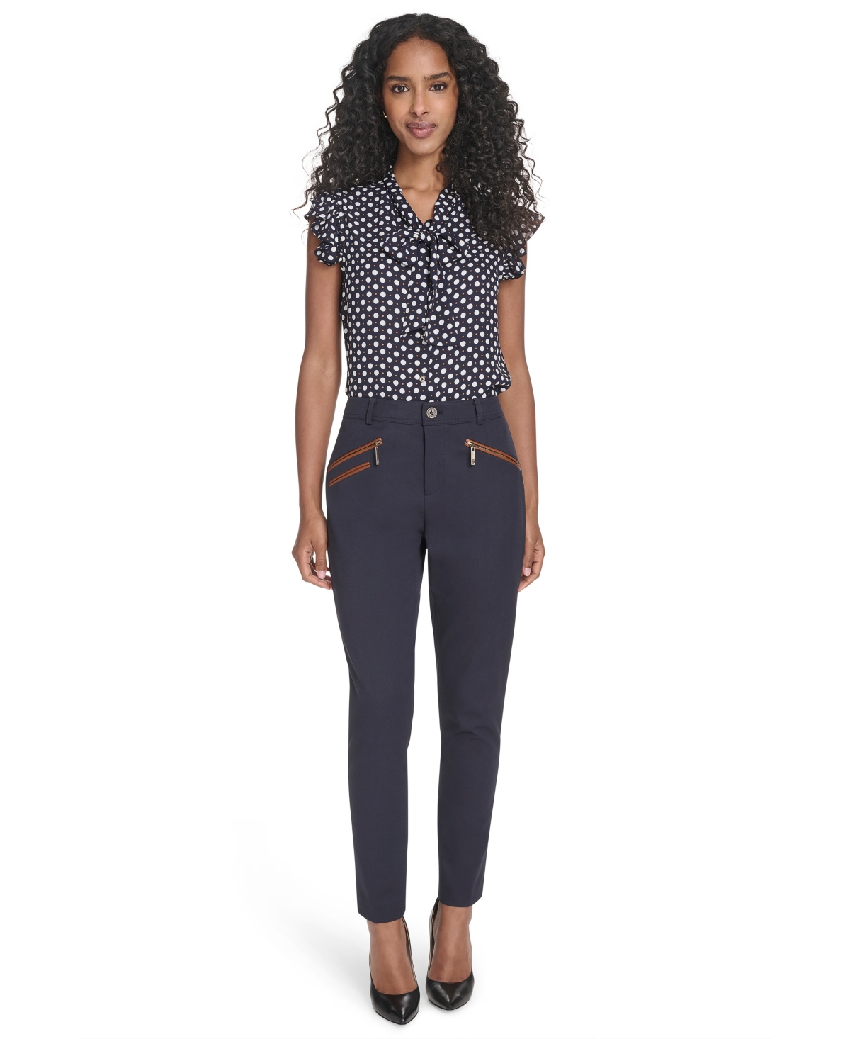 Tommy Hilfiger Women's Slim Mid-rise Ankle Riding Pant In Blue