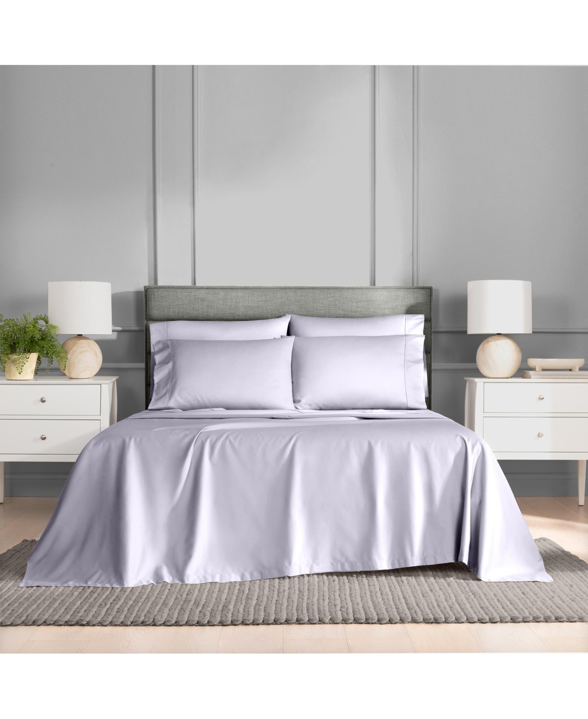 Fairfield Square Collection Brookline 1400 Thread Count 6 Pc. Sheet Set, King, Exclusively At Macy's In Purple