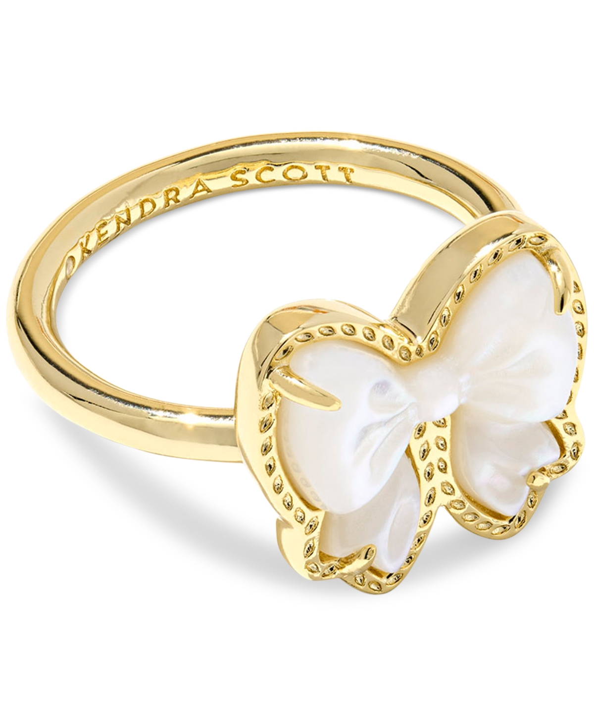 Kendra Scott Haley Gold-tone Bow Band Ring In Gold