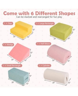 6-Piece Baby Climbing Blocks with 30D High-Density Foam and Carrying Handles