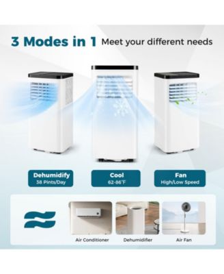 8000 BTU Portable Air Conditioner w/ Control Panel & Remote Control