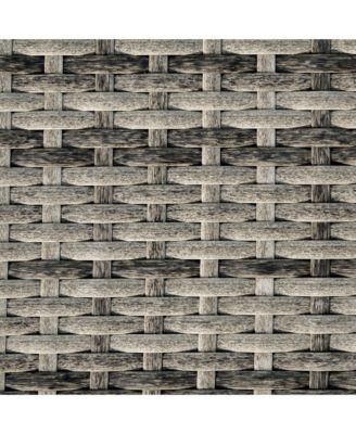 Chaise Lounge Pool Chair, Outdoor PE Rattan Cushioned Patio Sun Lounger w/ 5-Level Adjustable Backrest & Wheels for Easy Movement, Wicker, Dark Blue