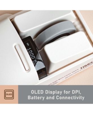 PBT Wireless Mouse, Rechargeable, OLED Display, 4000 DPI, Triple Mode (Bluetooth, 2.4G, Type C), Compatible with Glass Surface for Mac/Windows