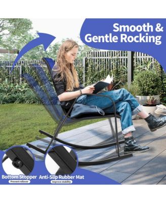 Patio Rocking Chair Heavy-Duty Metal Rocker Outdoor Anti-Slip