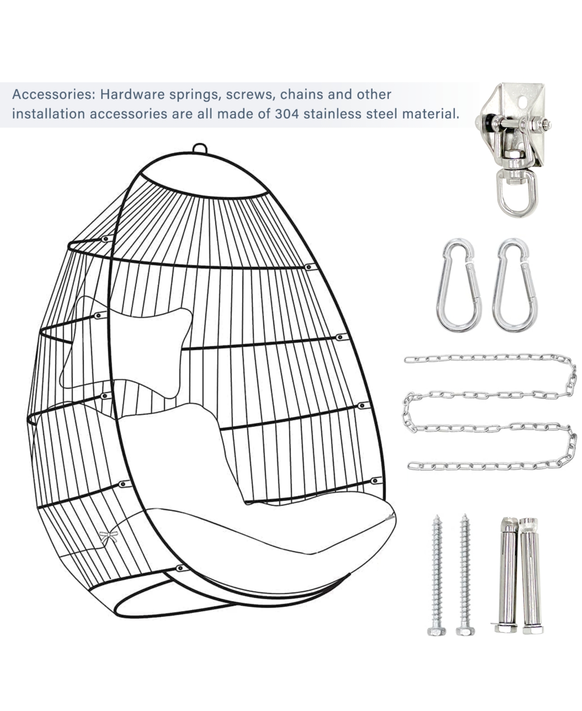 Flynama Outdoor garden rattan egg swing chair hanging chair Pe hanging chair blue