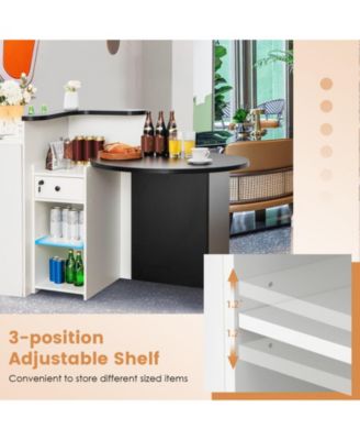 Front Reception Office Desk with Open Shelf and Lockable Drawer