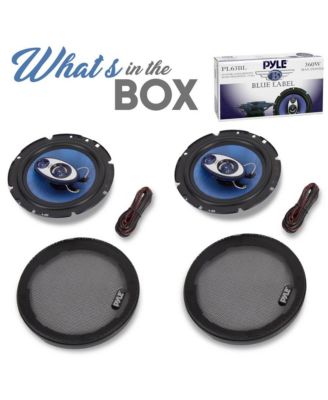 6.5" Three-Way Sound Speaker System 180W RMS 360W Power Handling 4 Ohm Impedance for Car Audio PL63BL