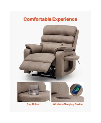 Dual Motor Power Recliner Sofa with Massage, Heat, Cup Holders, and Wireless Charging