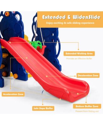 Toddler 3 in 1 Climber and Swing Set Climber Slide Playset w/Basketball Hoop