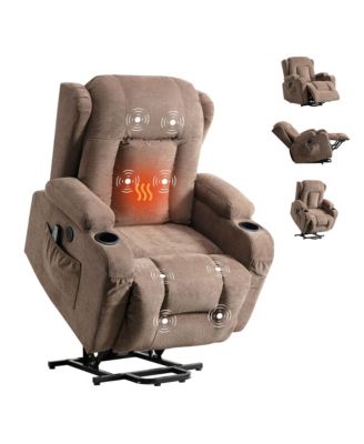 Power Lift Recliner for Elderly with Heat, Massage, USB Port, Side Pocket & Infinite Positions – Ideal Living Room Chair for Comfort