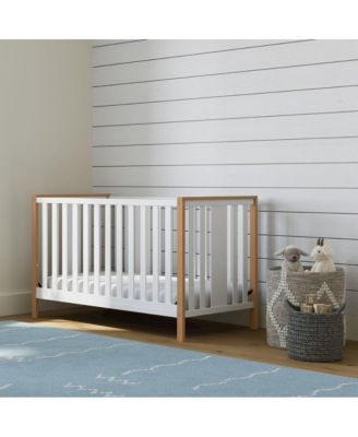 Modern Pacific 4-In-1 Convertible Crib - White/Vintage Driftwood