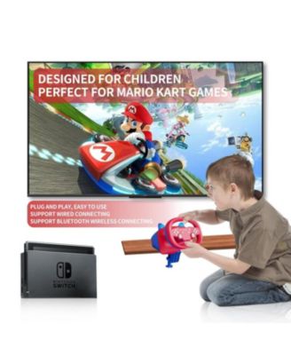 Gaming Racing Wheel, Wireless Steering Wheel for Nintendo Switch, PC, PS4/PS3, iOS, Android - Vibration, LED Lights, Adjustable Sensitivity