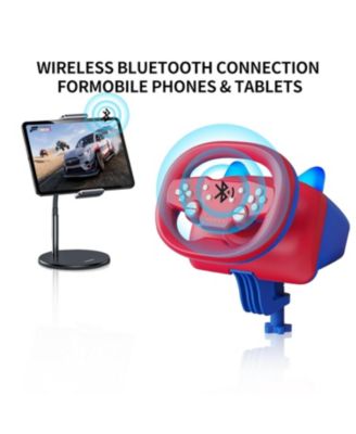 Gaming Racing Wheel, Wireless Steering Wheel for Nintendo Switch, PC, PS4/PS3, iOS, Android - Vibration, LED Lights, Adjustable Sensitivity