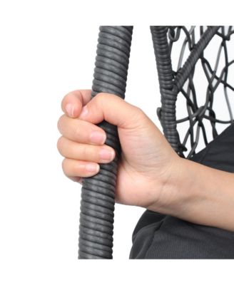 New Comming Outdoor Indoor PE wicker Swing Egg Chair Gray Color