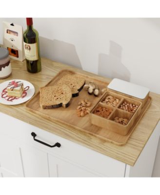 55.91" Farmhouse Sideboard Buffet Cabinet with 2 Drawers and 4 Doors for Dining Storage
