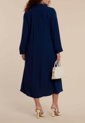 Women's Plus Size Drapey Faux Leather Mini Dress