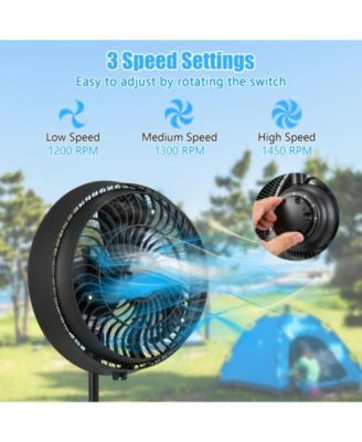 16 Inch Outdoor Misting Fan Oscillating Pedestal Fan with 3 Mist Levels