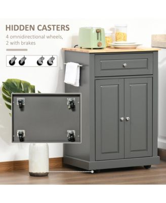 Gray Kitchen Helper: Rolling Cart with Drawer and Towel Racks