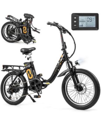 Folding Electric Bicycle for Adults with 20-Inch Fat Tires Snow E-Bike