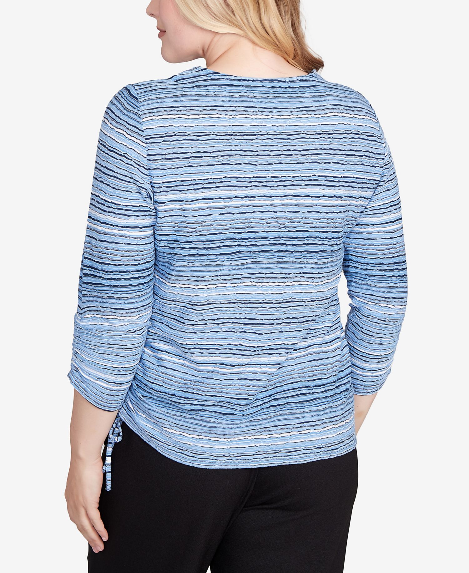 Women's Spliced Textured Stripe Knit Top