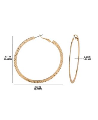 Textured Gold-Tone Large Hoop Earrings