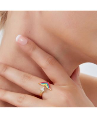 Enamel Arrow Ring In Sterling Silver