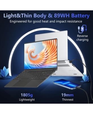 Memozuoix 15.6" Laptop Intel N100, 16GB RAM, 1TB SSD, Windows 11 Work Computer, Fingerprint Reader, Backlit Keyboard