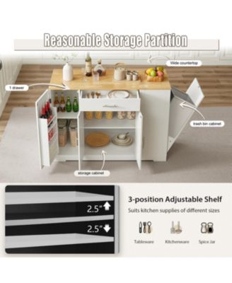 Drawers and Trash Storage Kitchen Island