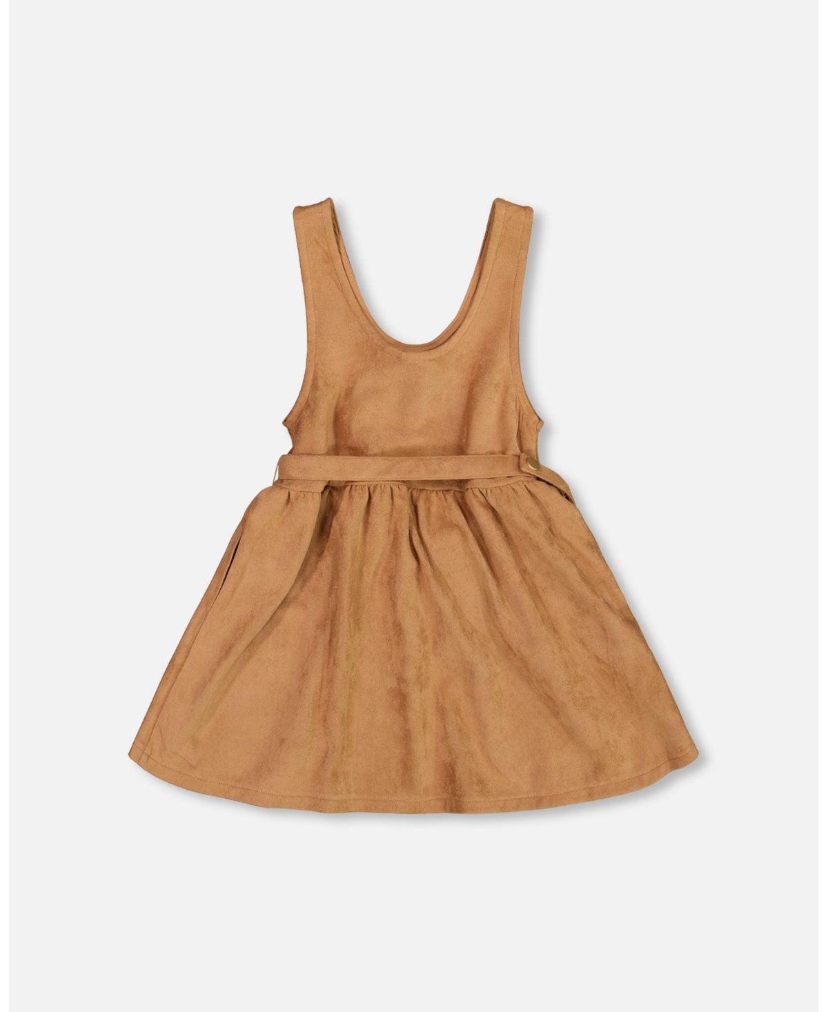 Deux par Toddler Girls Stretch Suede Effect Jumper Light Pecan Brown with Llama Bag - Toddler|Child