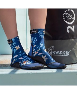 High Top SeaSnug Beach Socks for All Beach and Sand Activities - Geometric Palm / 4XS