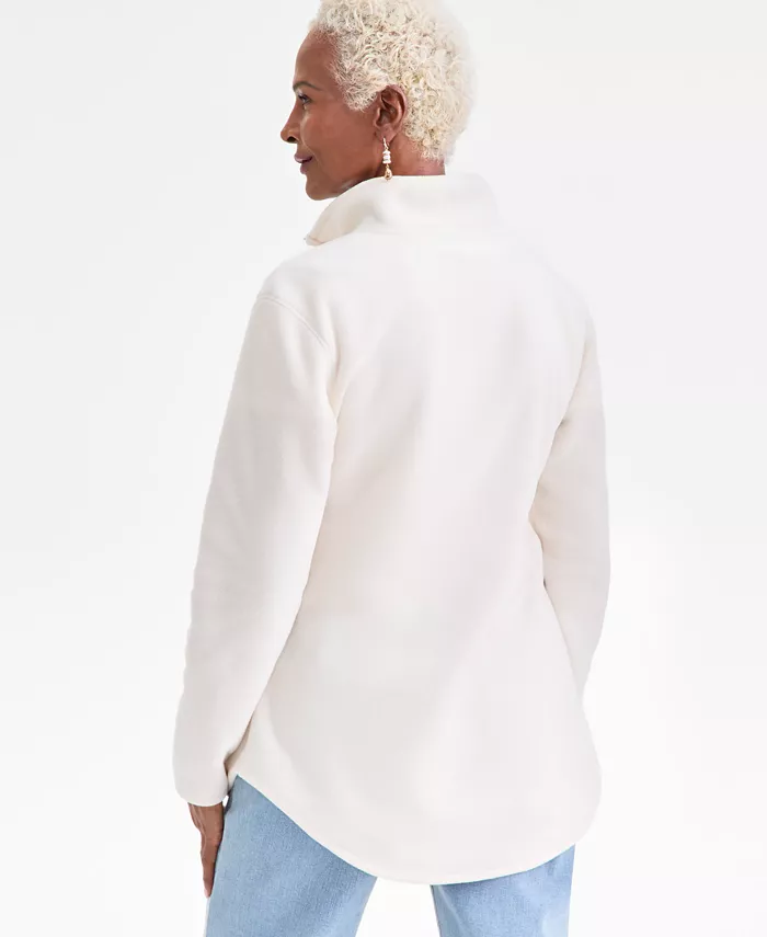 Women's Polar Fleece Quarter-Zip Mock-Neck Sweatshirt - thumbnail 2