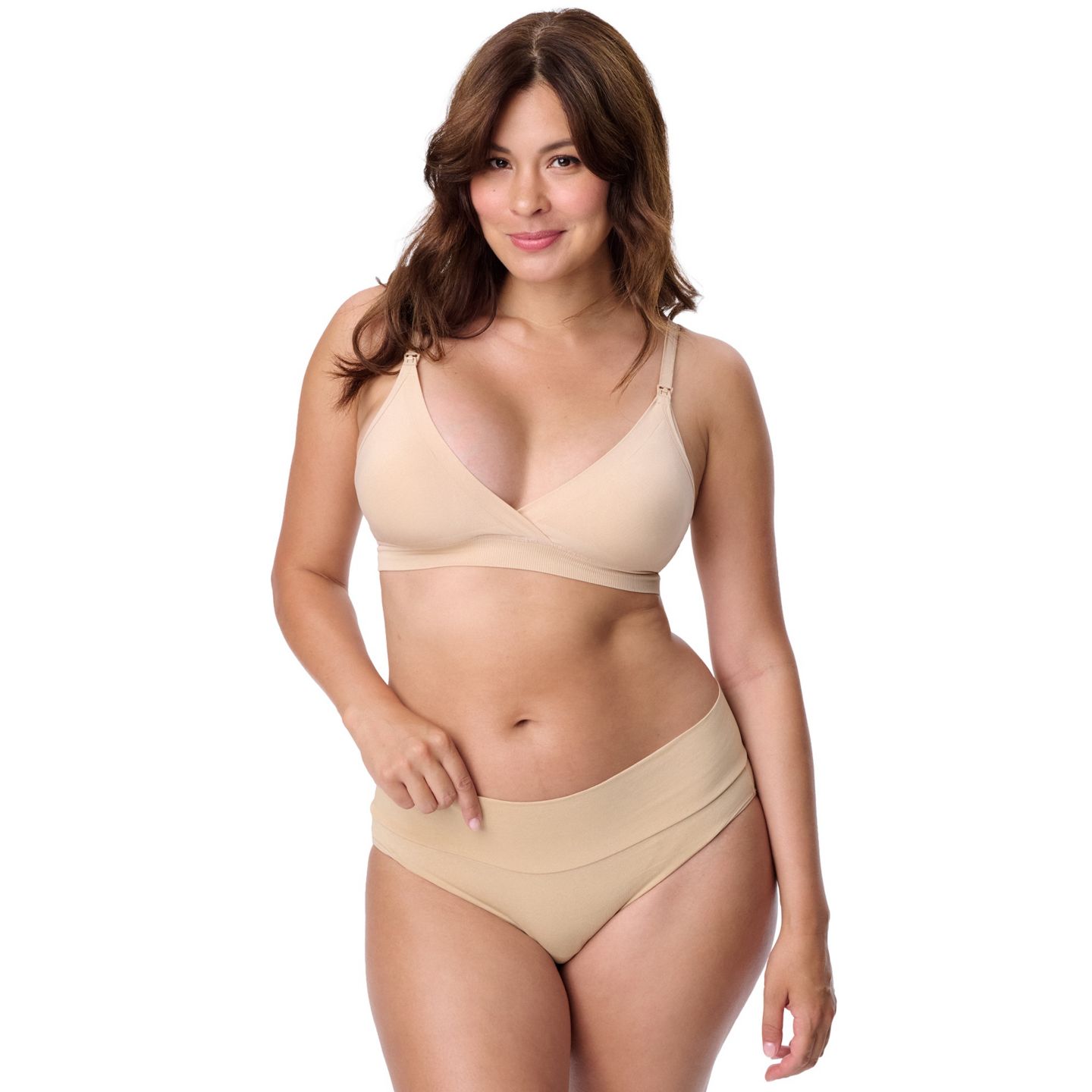 Трусы-брифы Maternity Motherhood Waistband, хлопок, 3 шт. — Motherhood Maternity, цвет: Меланжевый серый / Телесный — фото 7