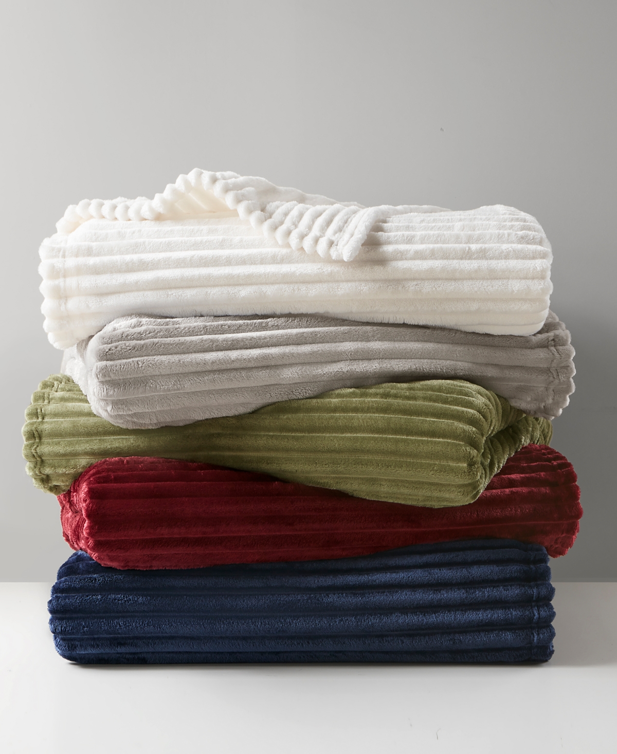 Arch Studio Ribbed Plush Blanket, Twin, Macy's Exclusive In Green
