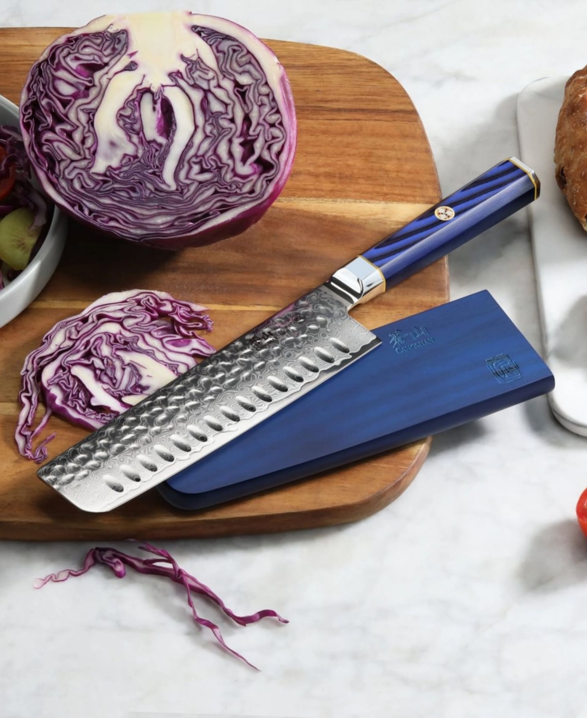 Cangshan Kita Series 7" Nakiri Knife With Sheath In Blue