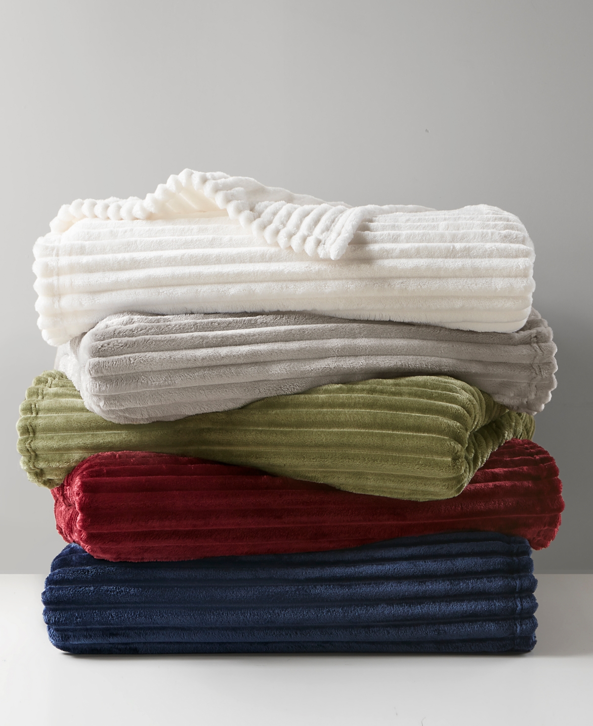 Arch Studio Ribbed Plush Blanket, King, Macy's Exclusive In Green