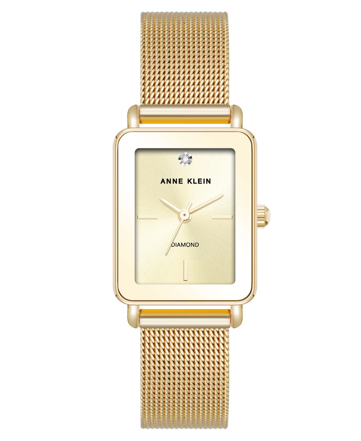 Женские кварцевые прямоугольные золотистые часы с сеткой из нержавеющей стали, 21 мм