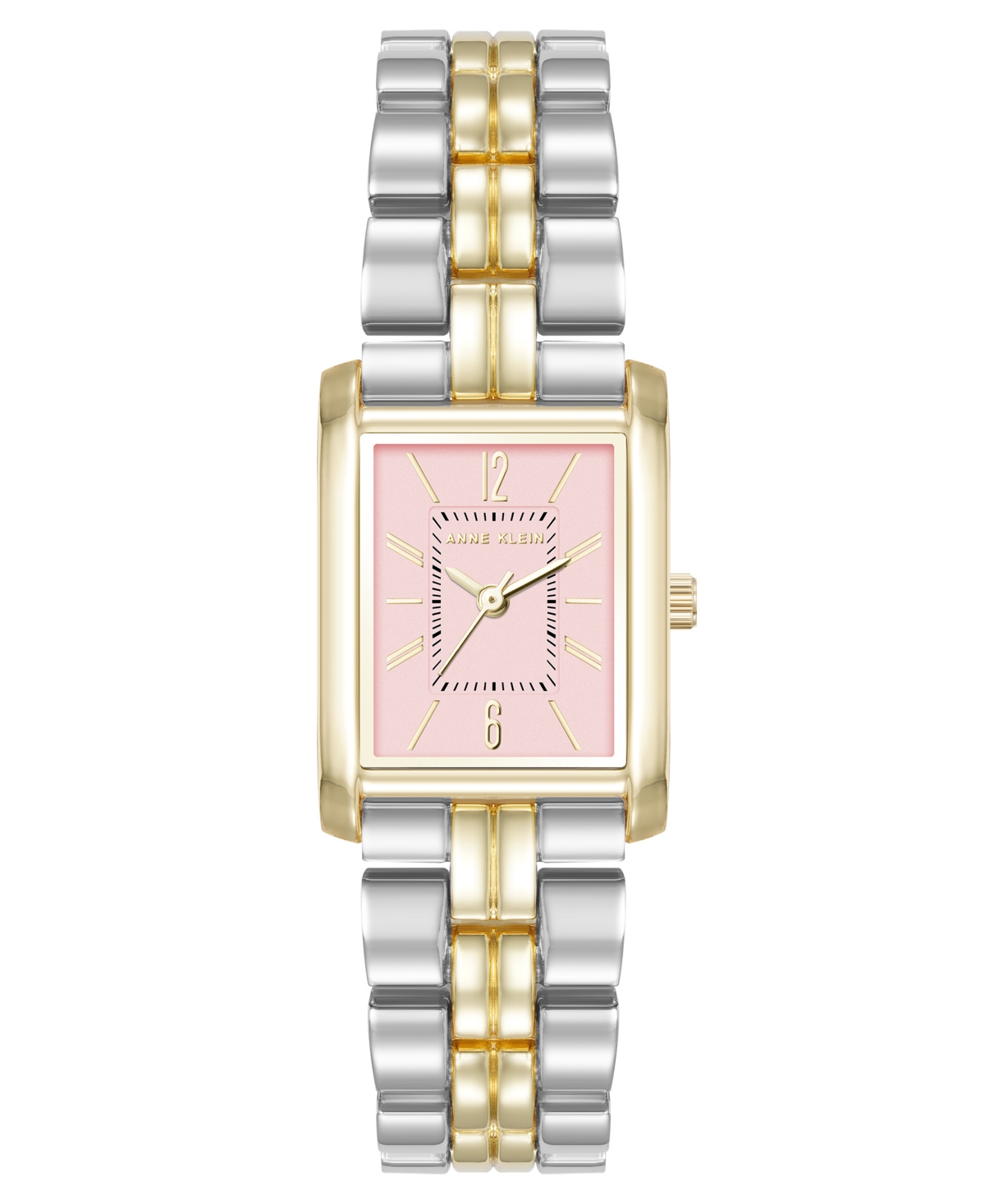 Anne Klein Women's Quartz Rectangular Two-tone Metal Alloy Watch, 22mm