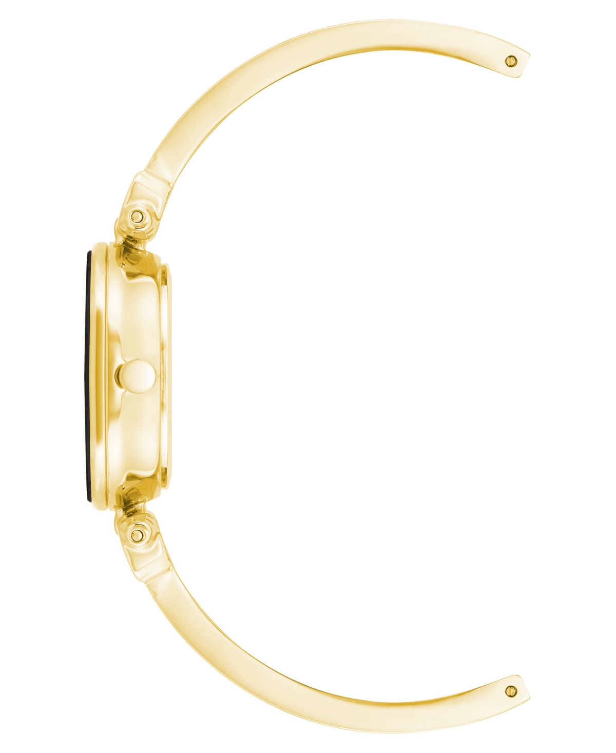 Anne Klein Women's Quartz Round Black And Gold-tone Metal Alloy Bangle Watch, 28mm In Multi