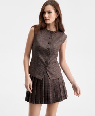 Bar III - Women's Crewneck Pocketed Vest