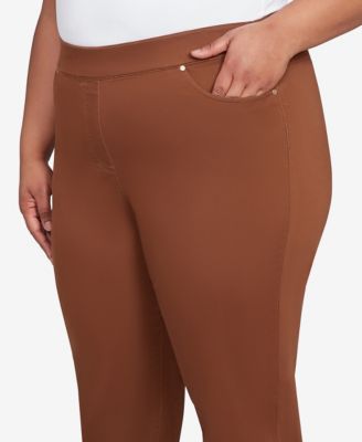 Plus Size Mount Laurel Allure Front Pocket Pull On Medium Length Pants