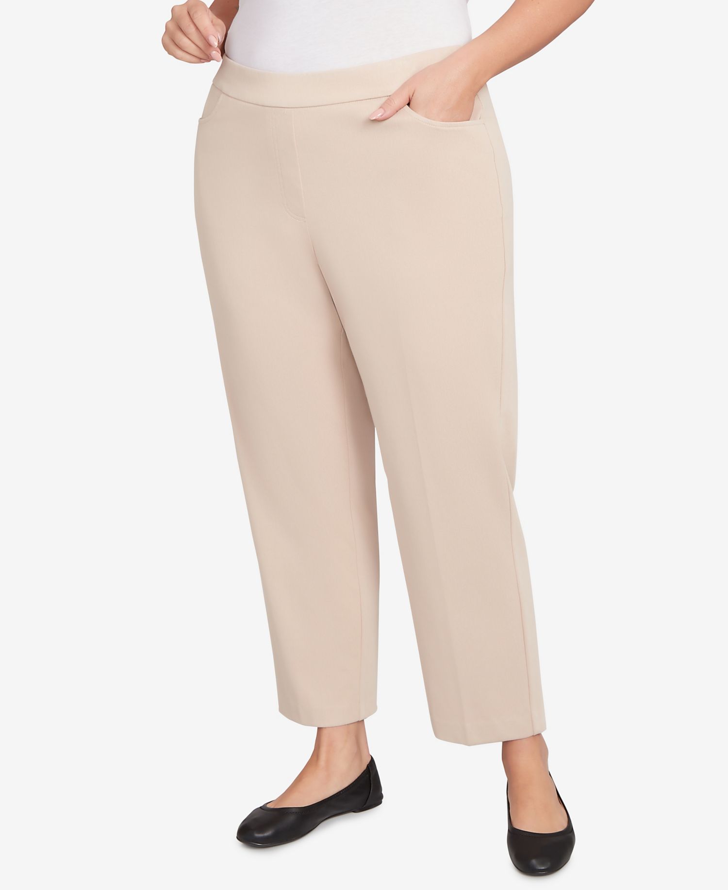 Plus Size Urban Legend Fitted Twill Pull On Short Length Pants