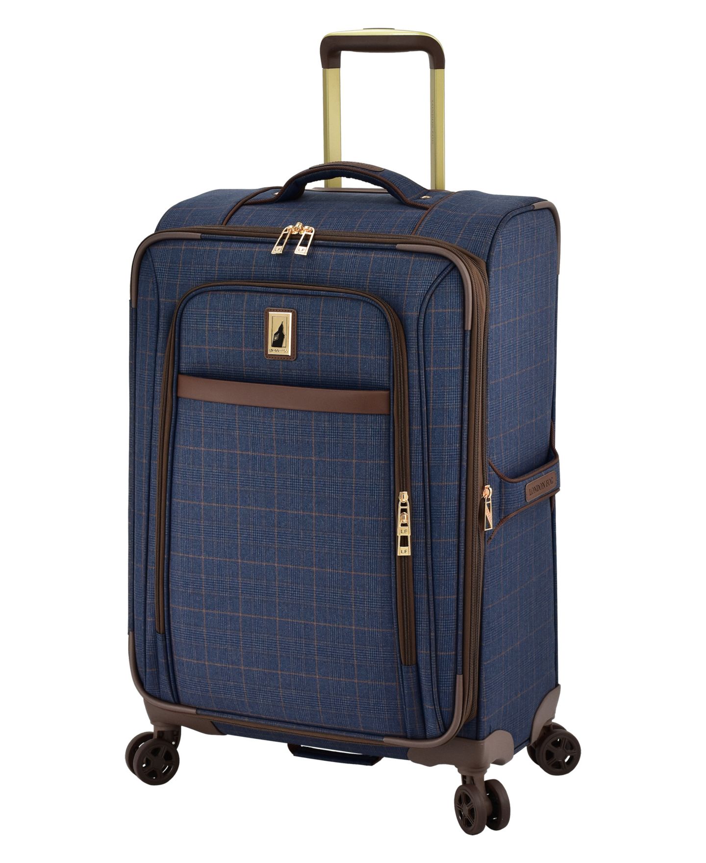 Сумка London Fog Brentwood IV 25" Spinner Softside, цвет: Полуночный синий клетчатый — фото 1