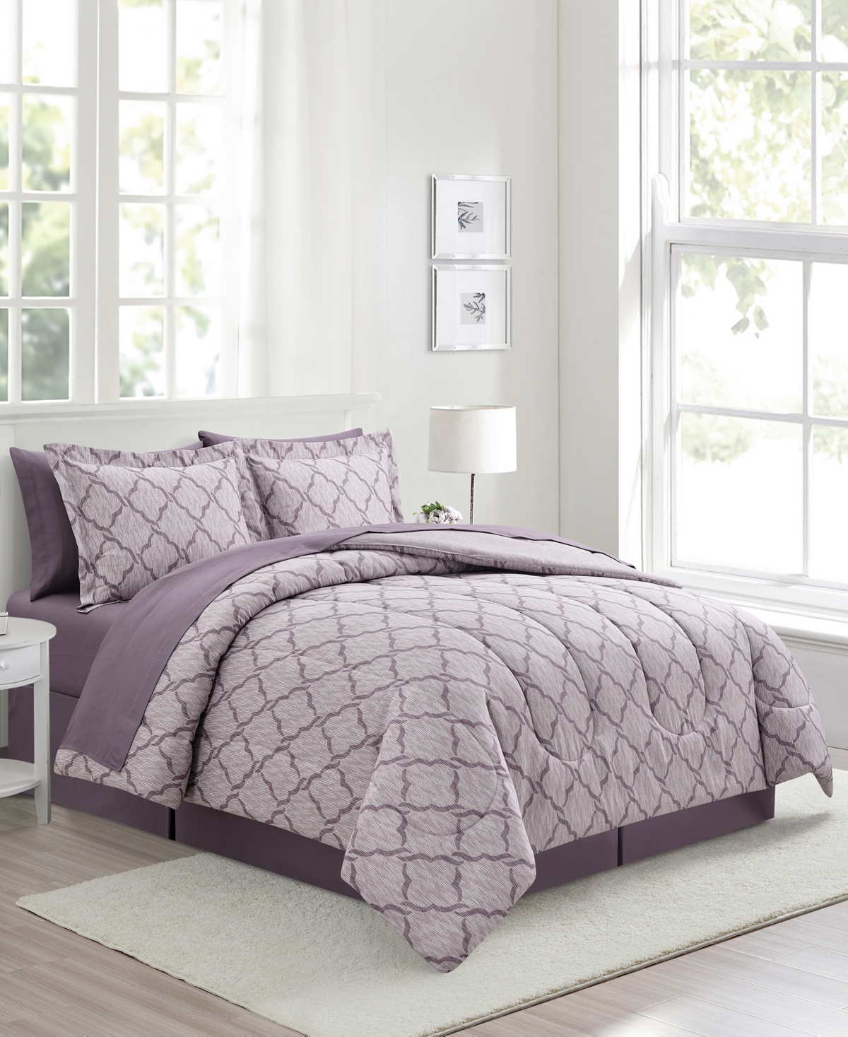 Sunham Belvedere Reversible 8-pc. Comforter Sets In Purple