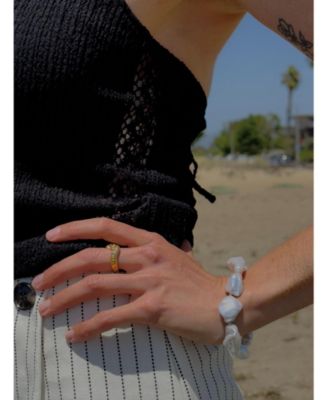 Cove Bracelet pearl 18k gold plated on stainless steel