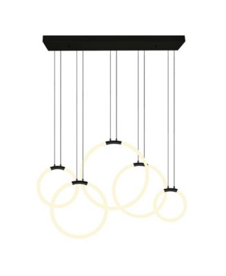 27" Metal Hoops 5 Light LED Chandelier