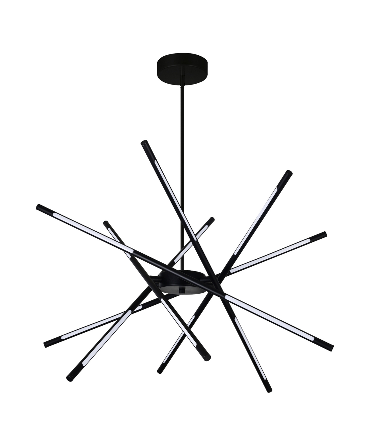 Cwi Lighting 36.5" Metal Oskil Led Integrated Chandelier In Black