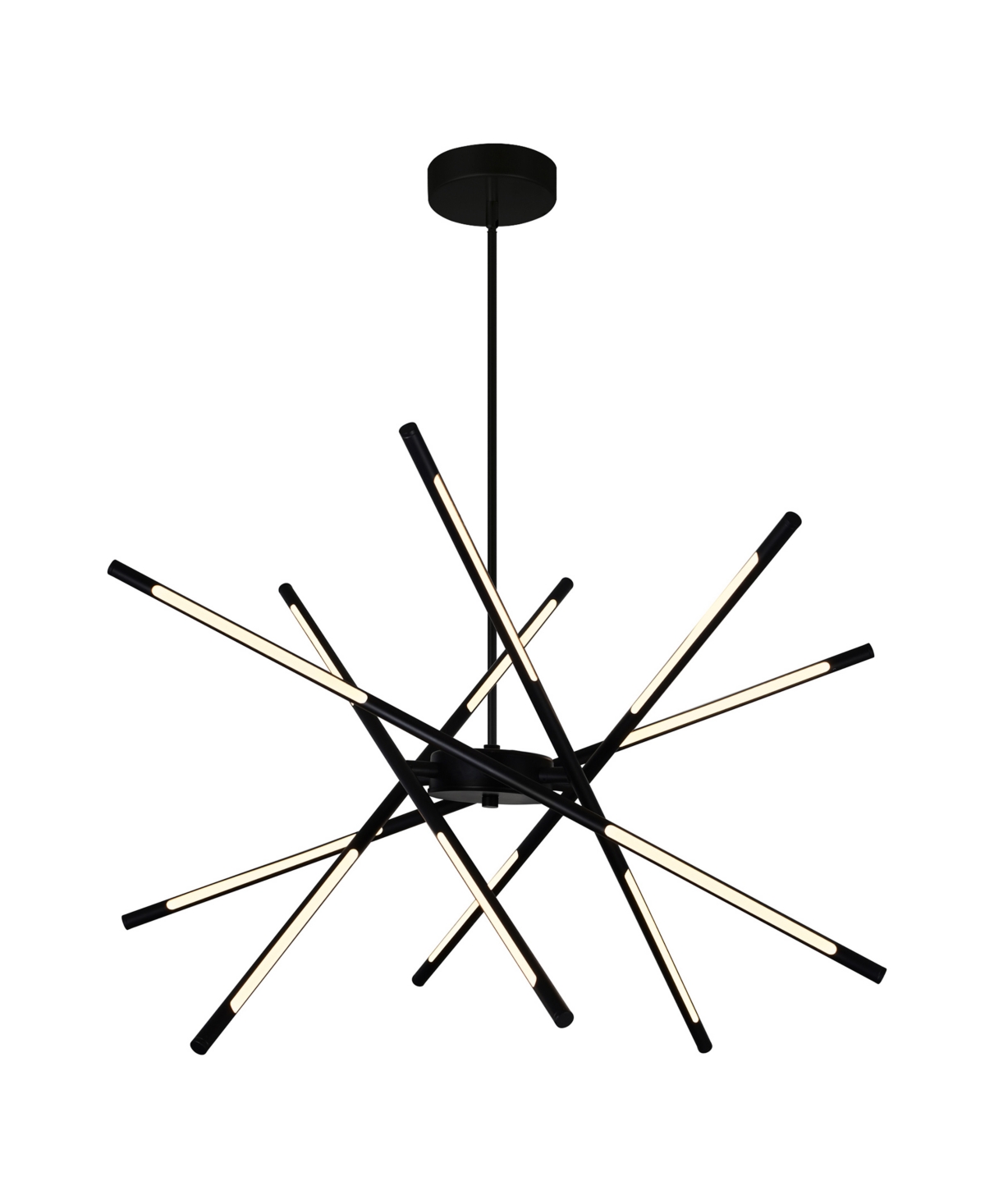 Cwi Lighting 36.5" Metal Oskil Led Integrated Chandelier In Black