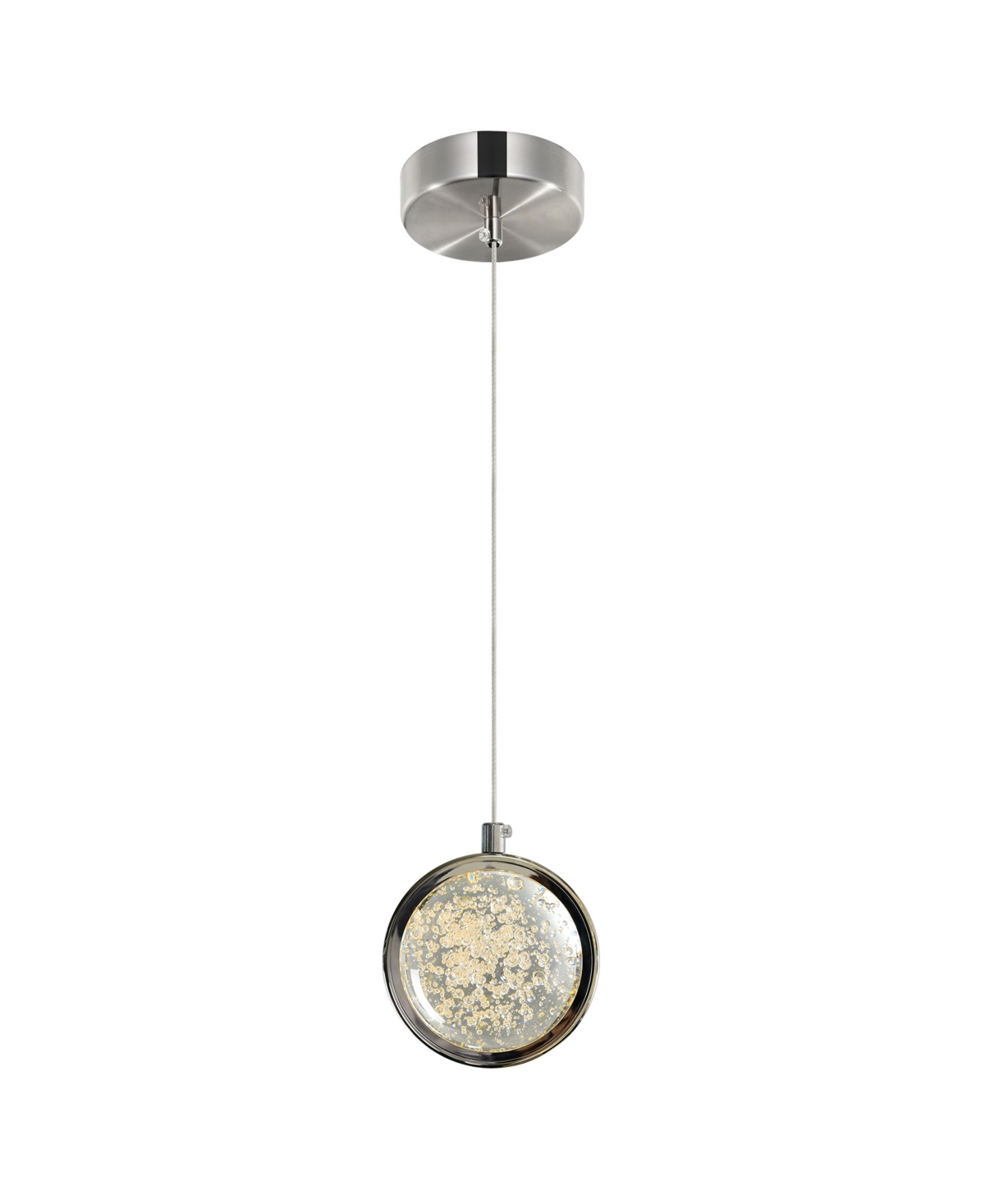 Cwi Lighting 8" Metal Salvador Led Integrated Pendant In Silver